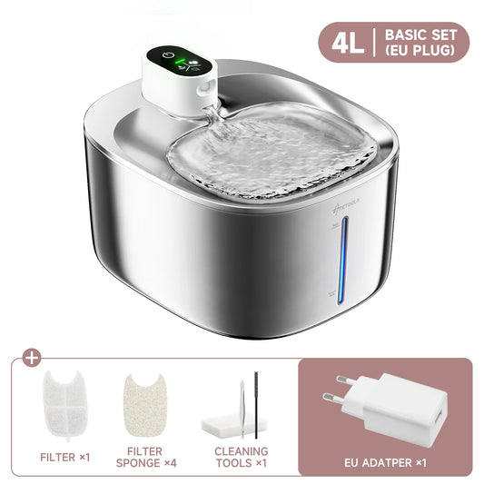 APETDOLA 4L Wireless Cat Water Fountain - The Ultimate Auto Sensor Drinking Solution for Cats and Dogs!