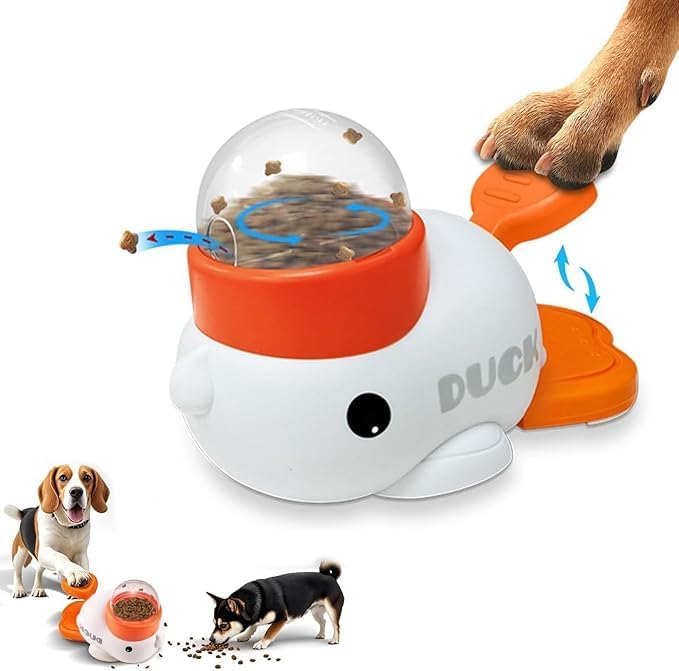 Engaging Duck-Shaped Dog Treat Dispenser Toy | Interactive Slow Feeder Puzzle for Dogs & Cats - Fun, Mental Stimulation, and Healthy Eating!