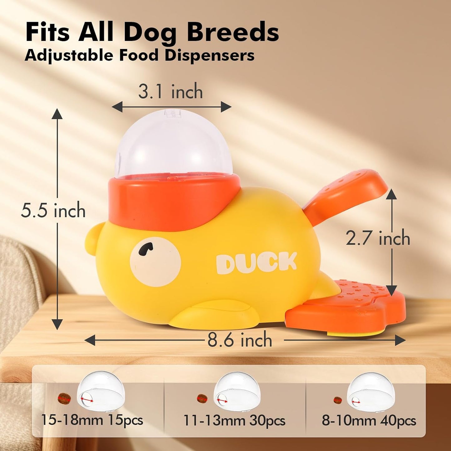 Engaging Duck-Shaped Dog Treat Dispenser Toy | Interactive Slow Feeder Puzzle for Dogs & Cats - Fun, Mental Stimulation, and Healthy Eating!