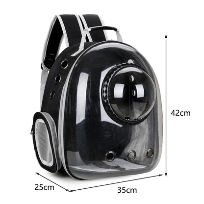 Stylish and Comfortable Pet Cat Carrying Backpack - Breathable Transparent Carrier for Dogs and Cats