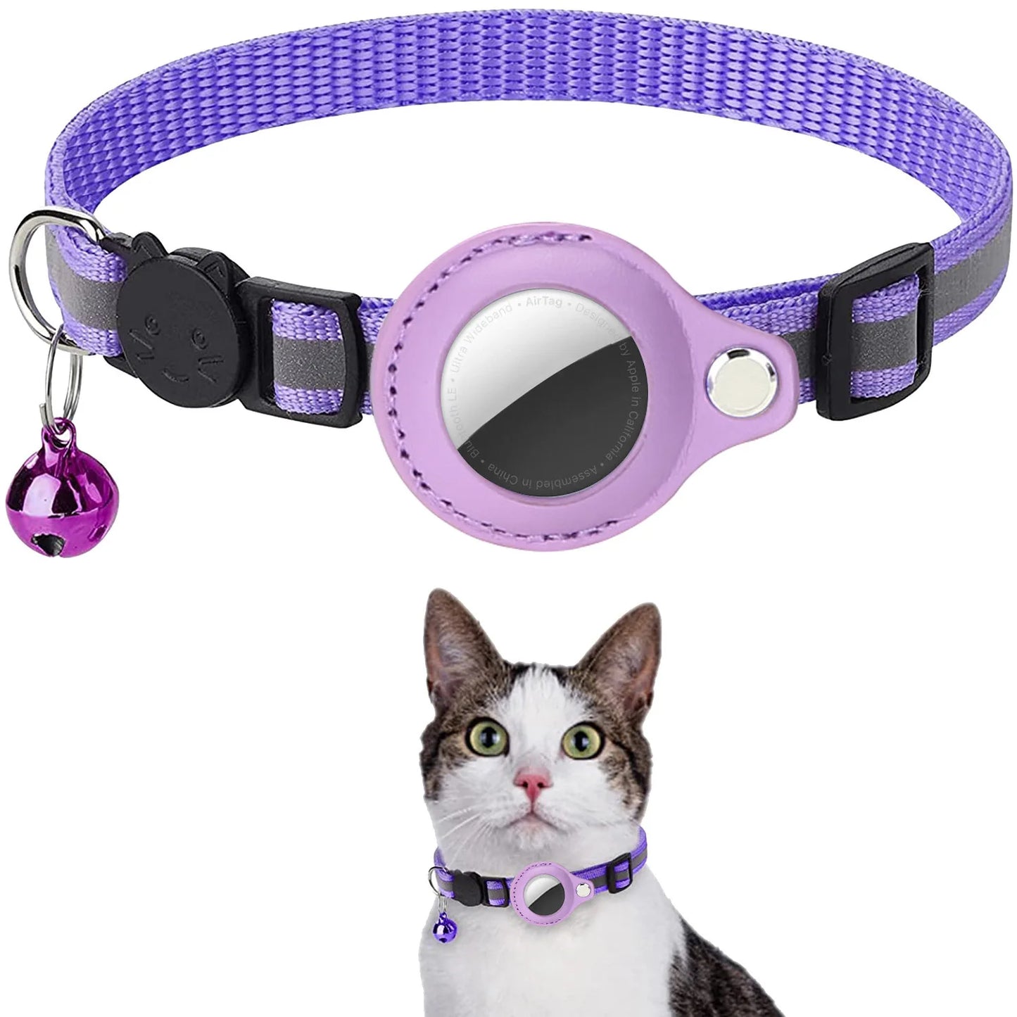 Discover the Ultimate Cat AirTag Holder Collar - Breakaway Safety, Reflective Design, and Waterproof Comfort for Your Feline Friend!