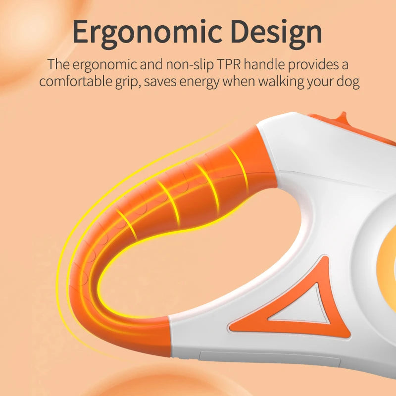ROJECO 5M Retractable Dog Leash with LED Lights - Stylish and Safe Walking for Your Puppy