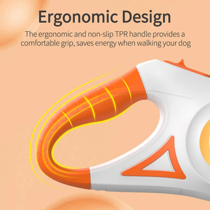 ROJECO 5M Retractable Dog Leash with LED Lights - Stylish and Safe Walking for Your Puppy
