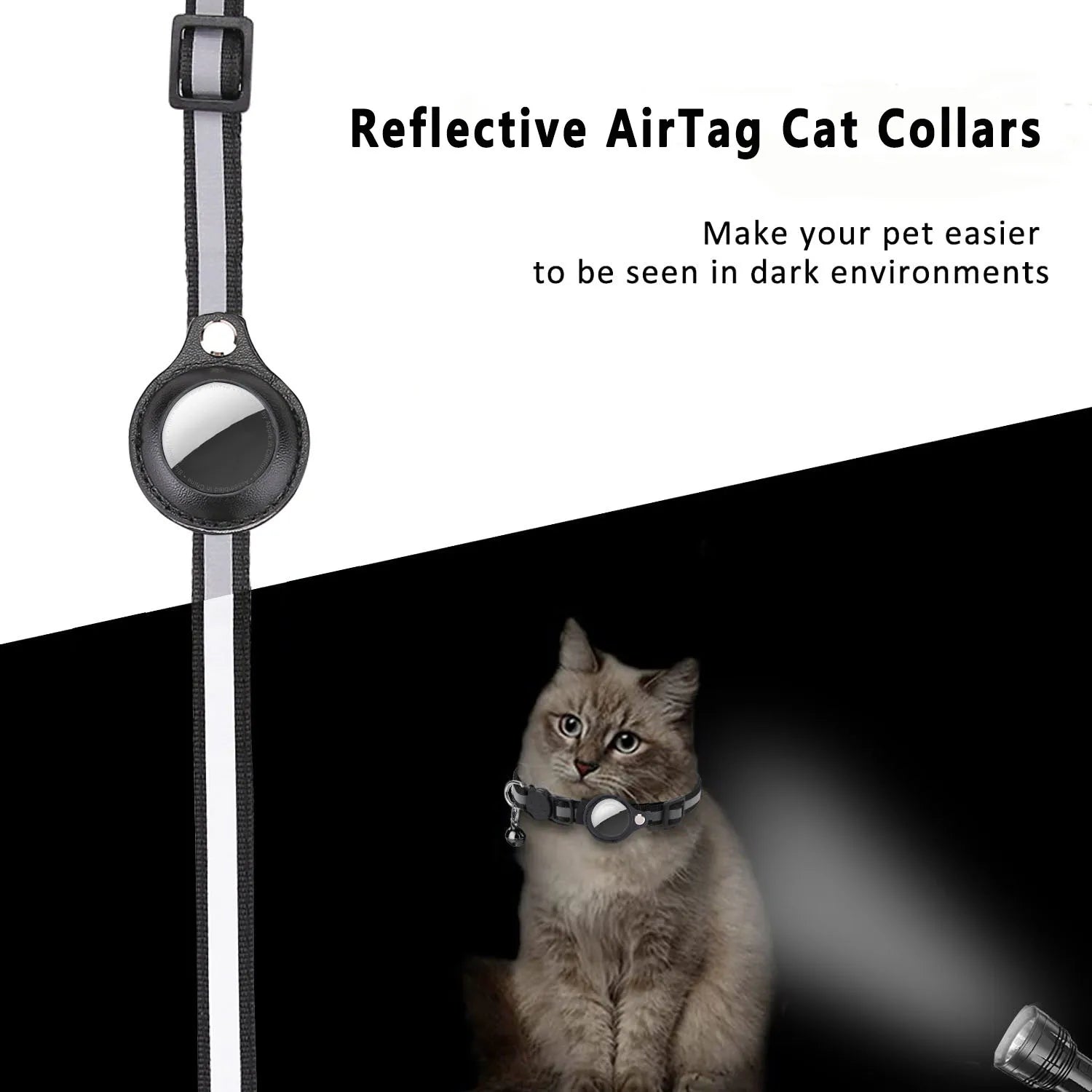 Discover the Ultimate Cat AirTag Holder Collar - Breakaway Safety, Reflective Design, and Waterproof Comfort for Your Feline Friend!