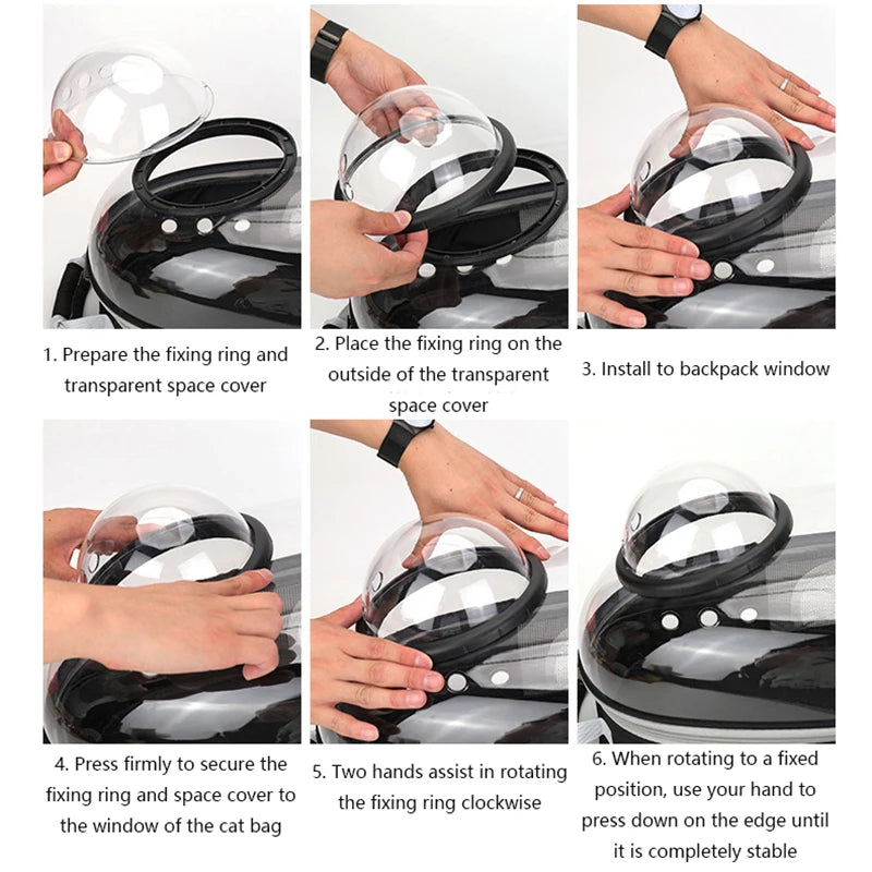 Stylish and Comfortable Pet Cat Carrying Backpack - Breathable Transparent Carrier for Dogs and Cats