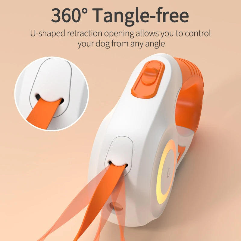 ROJECO 5M Retractable Dog Leash with LED Lights - Stylish and Safe Walking for Your Puppy