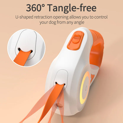 ROJECO 5M Retractable Dog Leash with LED Lights - Stylish and Safe Walking for Your Puppy