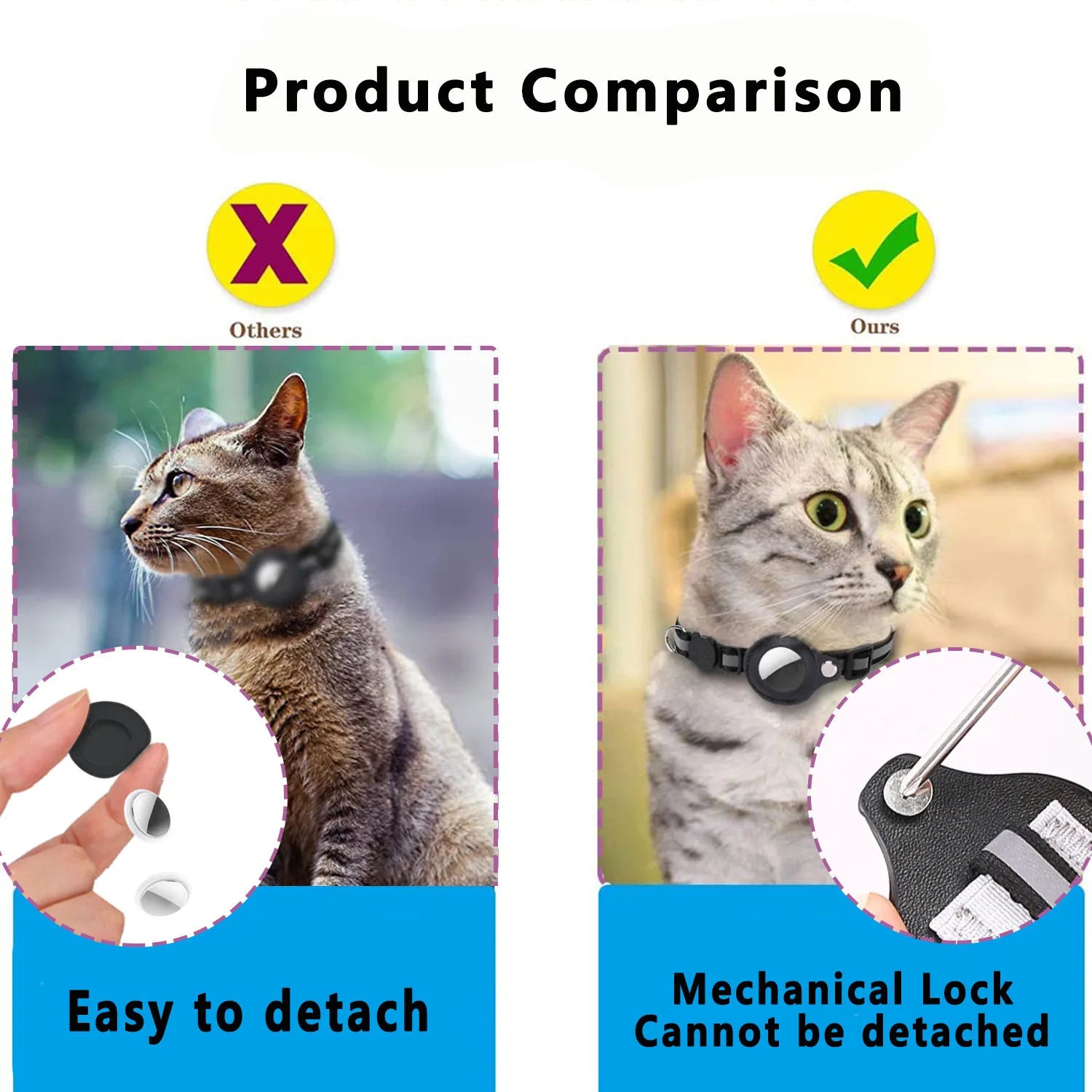 Discover the Ultimate Cat AirTag Holder Collar - Breakaway Safety, Reflective Design, and Waterproof Comfort for Your Feline Friend!