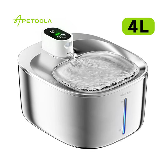 APETDOLA 4L Wireless Cat Water Fountain - The Ultimate Auto Sensor Drinking Solution for Cats and Dogs!