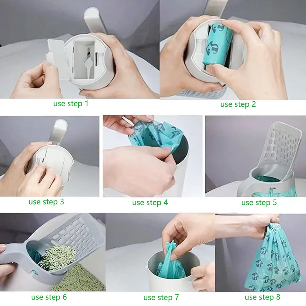 Effortless Cat Care: Hello Kitty Cat Litter Scoop with Trash Bag for Easy Cleaning