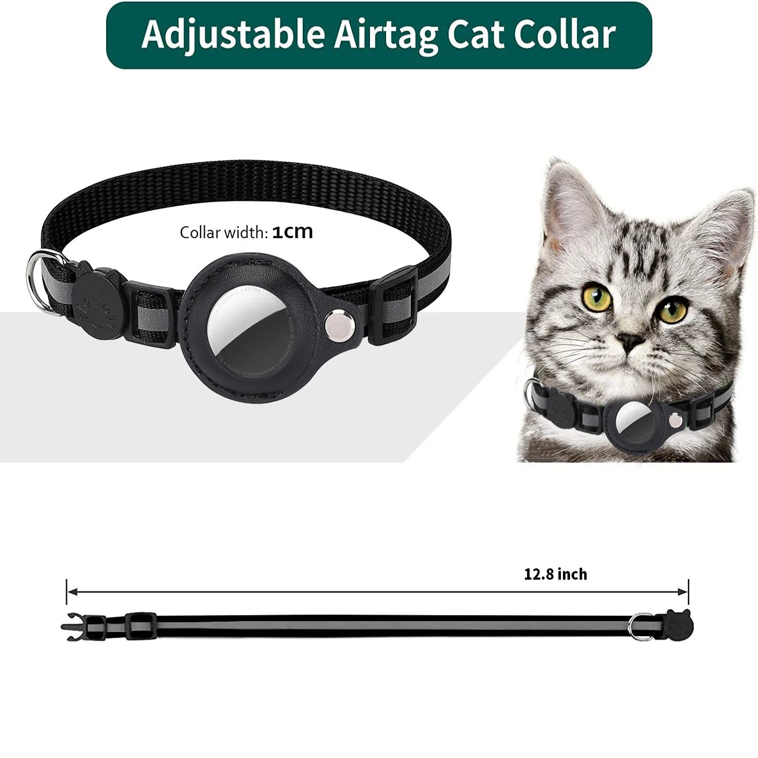 Discover the Ultimate Cat AirTag Holder Collar - Breakaway Safety, Reflective Design, and Waterproof Comfort for Your Feline Friend!