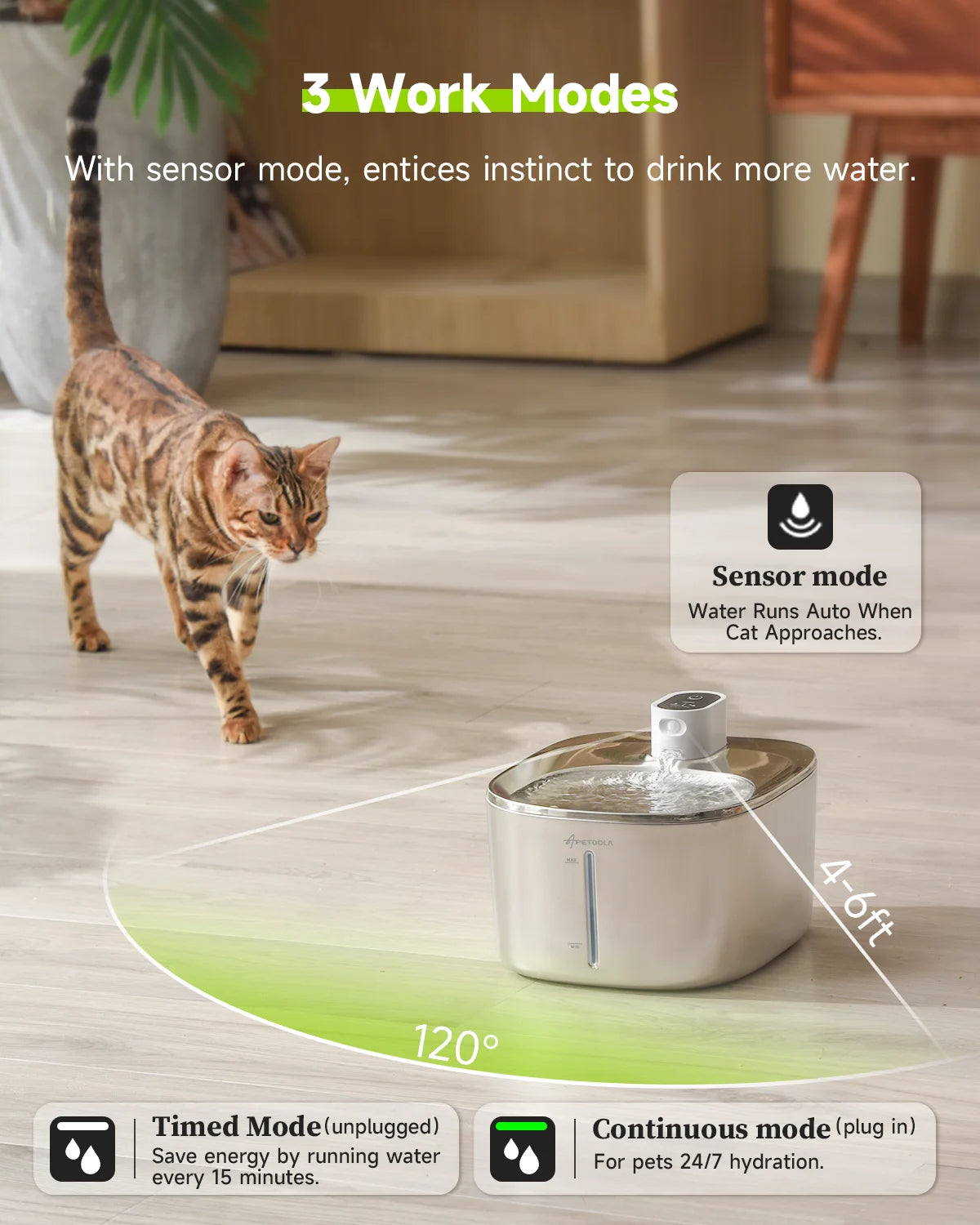 APETDOLA 4L Wireless Cat Water Fountain - The Ultimate Auto Sensor Drinking Solution for Cats and Dogs!