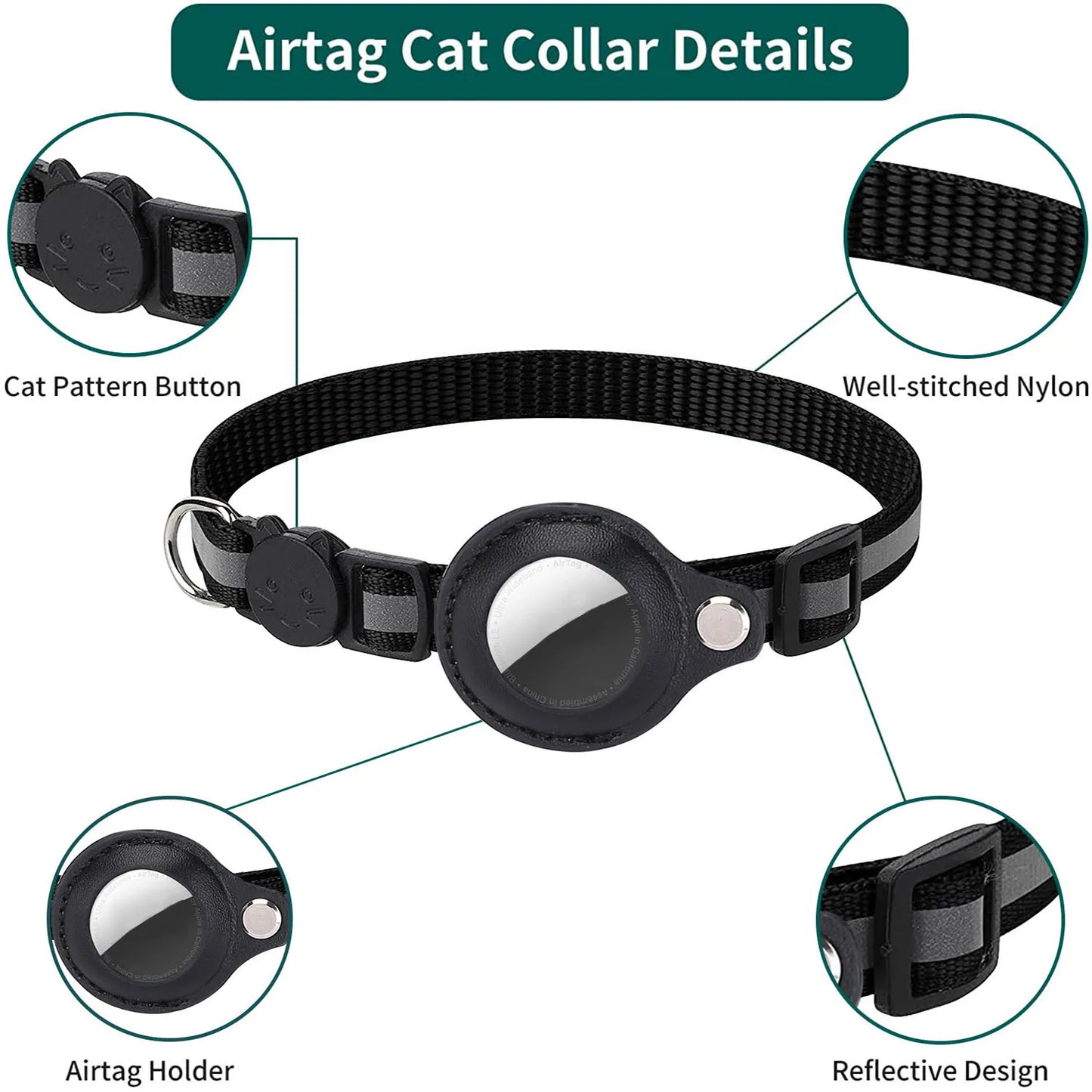 Discover the Ultimate Cat AirTag Holder Collar - Breakaway Safety, Reflective Design, and Waterproof Comfort for Your Feline Friend!