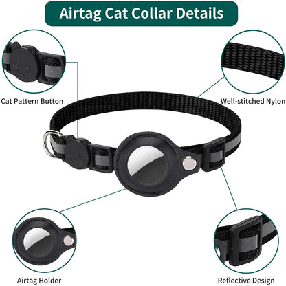 Discover the Ultimate Cat AirTag Holder Collar - Breakaway Safety, Reflective Design, and Waterproof Comfort for Your Feline Friend!